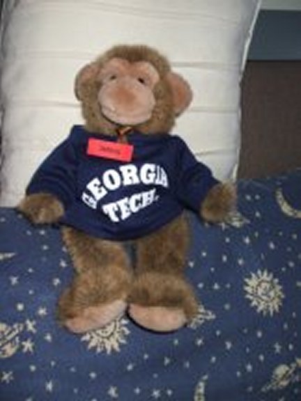 I was lucky as Jimby came out to Atlanta to meet his Georgia Peach Jimby. I was already at her house waiting as it saved extra postage on E Bay for me. Also I got this Georgia Tech top which is sooooooooooo warm.