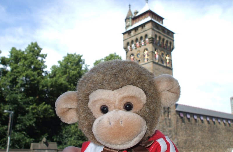 Jimby outside Cardiff castle