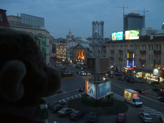 My apartment overlooked a main square in Kiev