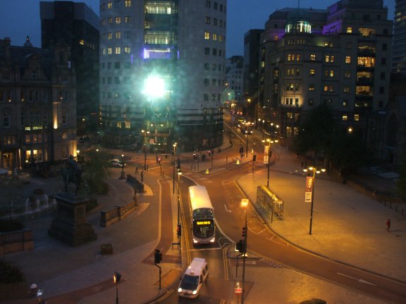 Leeds city centre at night