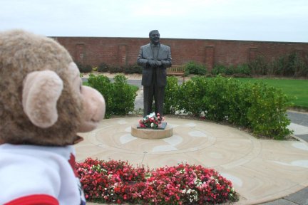 This is on the seafront at St Anne's and a statue of Les Dawson the comic