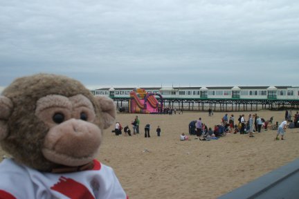 The proper seaside with a pier and sand at St Anne's